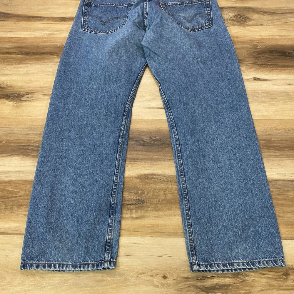 Levi's 505 Regular Fit Jeans 38x32 Denim Straight Leg Blue